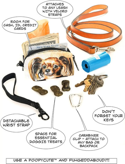 poopyCUTE Poopycute Checkered Dog Poop Bag Dispenser And Treat Pouch By Fydelity PoopyCUTE On The Go Pet Accessory - Animals & Pet Supplies > Pet Supplies > Pet Waste Bag Dispensers & Holders Dog