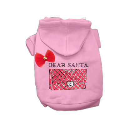 Bark Fifth Avenue Dear Santa Hoodie Festive Christmas Graphic Sweatshirt For Women And Men Unisex Holiday Fashion - Animals & Pet Supplies > Pet Supplies > Pet Apparel Dog