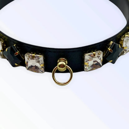 Bark Fifth Avenue My Rhinestone Glam Dog Collar In Vegan Leather With Silky Smooth Finish For Holidays - Animals & Pet Supplies > Pet Supplies > Pet Collars & Harnesses > Standard Collars Dog