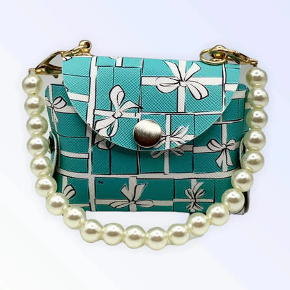 Bark Fifth Avenue Pearl Handle Sniffany Dog Waste Bag Dispenser In Soft Vegan Leather With Beaded Pearl Handle On The Go - Animals & Pet Supplies > Pet Supplies > Pet Waste Bag Dispensers & Holders Dog