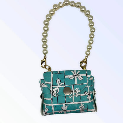 Bark Fifth Avenue Pearl Handle Sniffany Dog Waste Bag Dispenser In Soft Vegan Leather With Beaded Pearl Handle On The Go - Animals & Pet Supplies > Pet Supplies > Pet Waste Bag Dispensers & Holders Dog