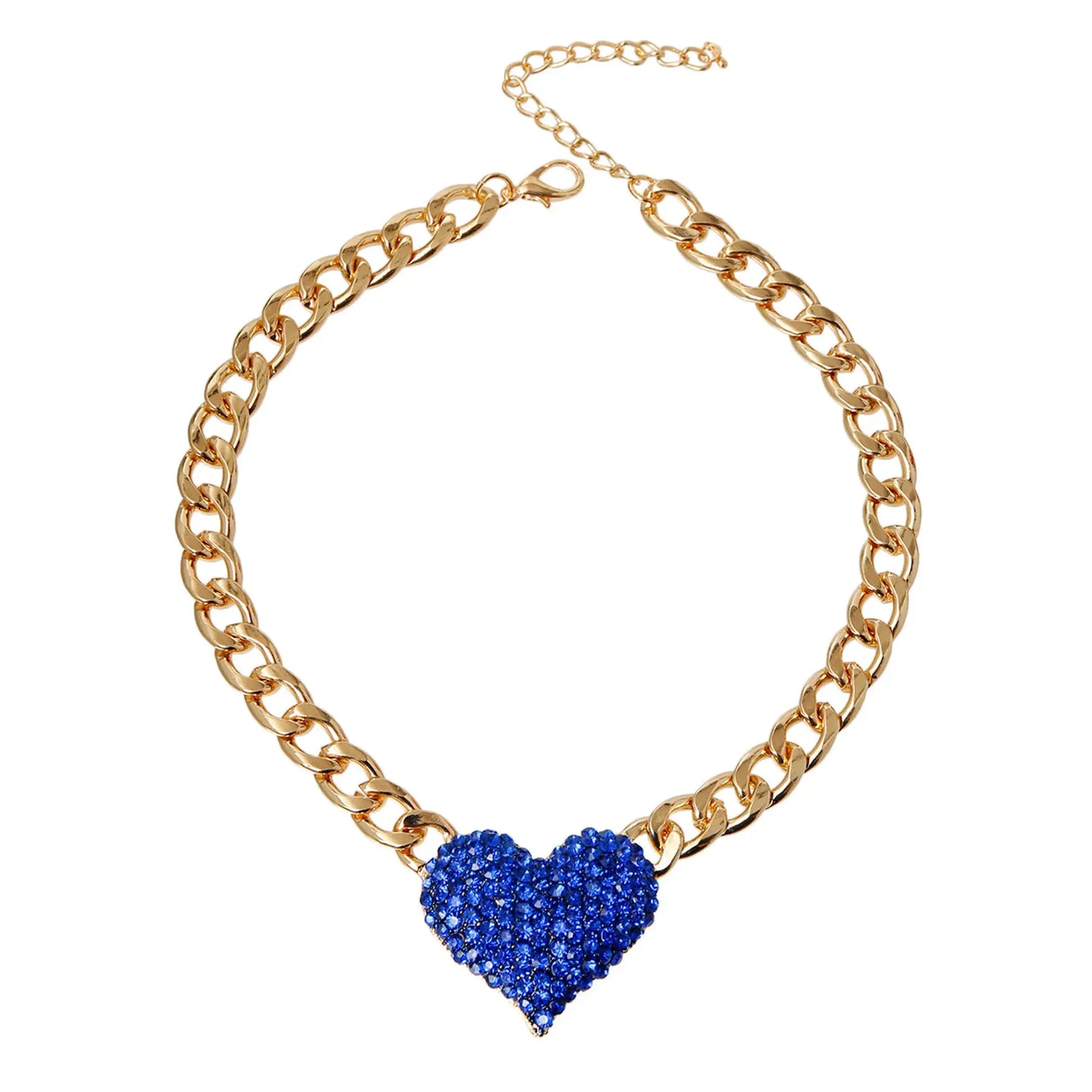 Rhinestone Heart Necklace Bark Fifth Avenue