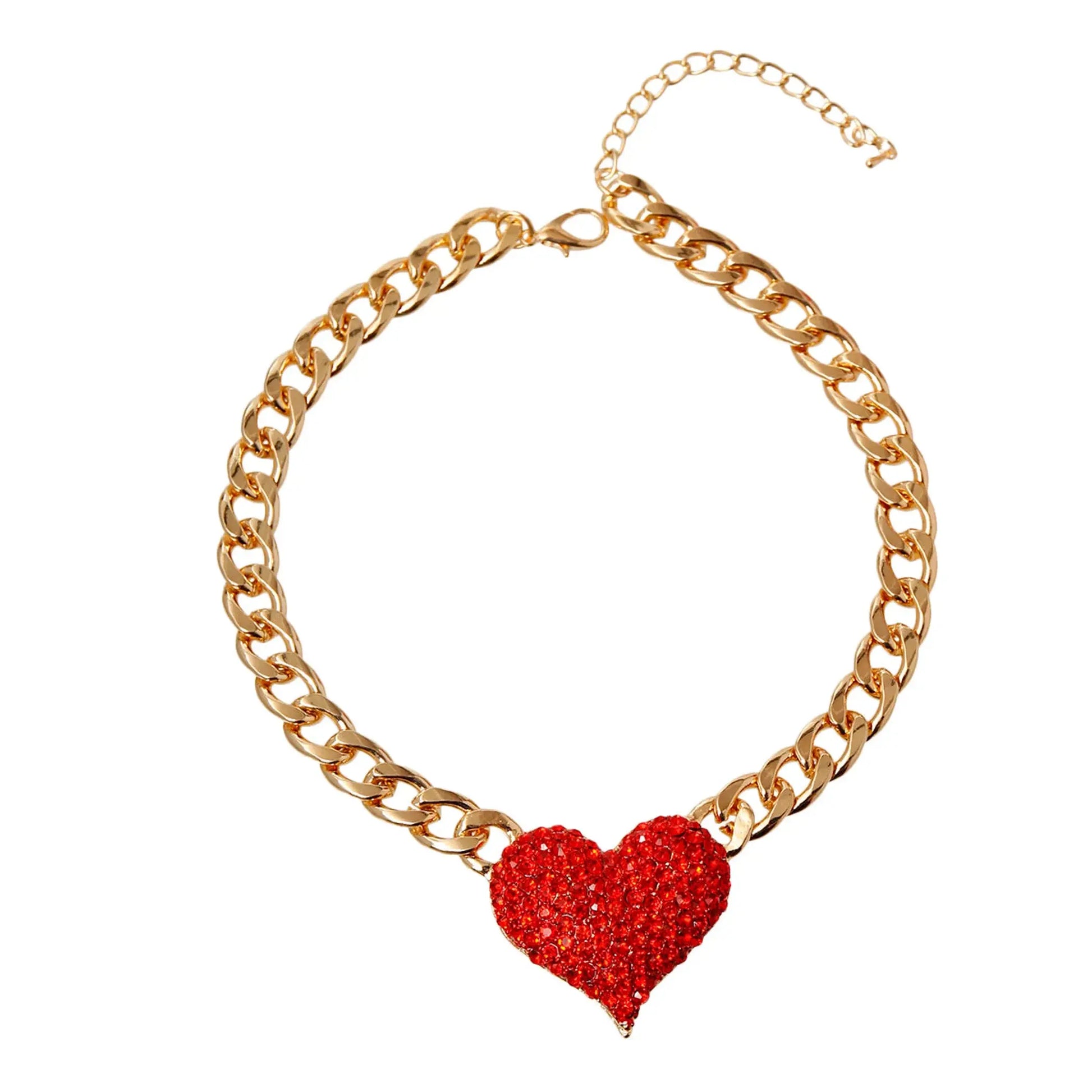 Rhinestone Heart Necklace Bark Fifth Avenue