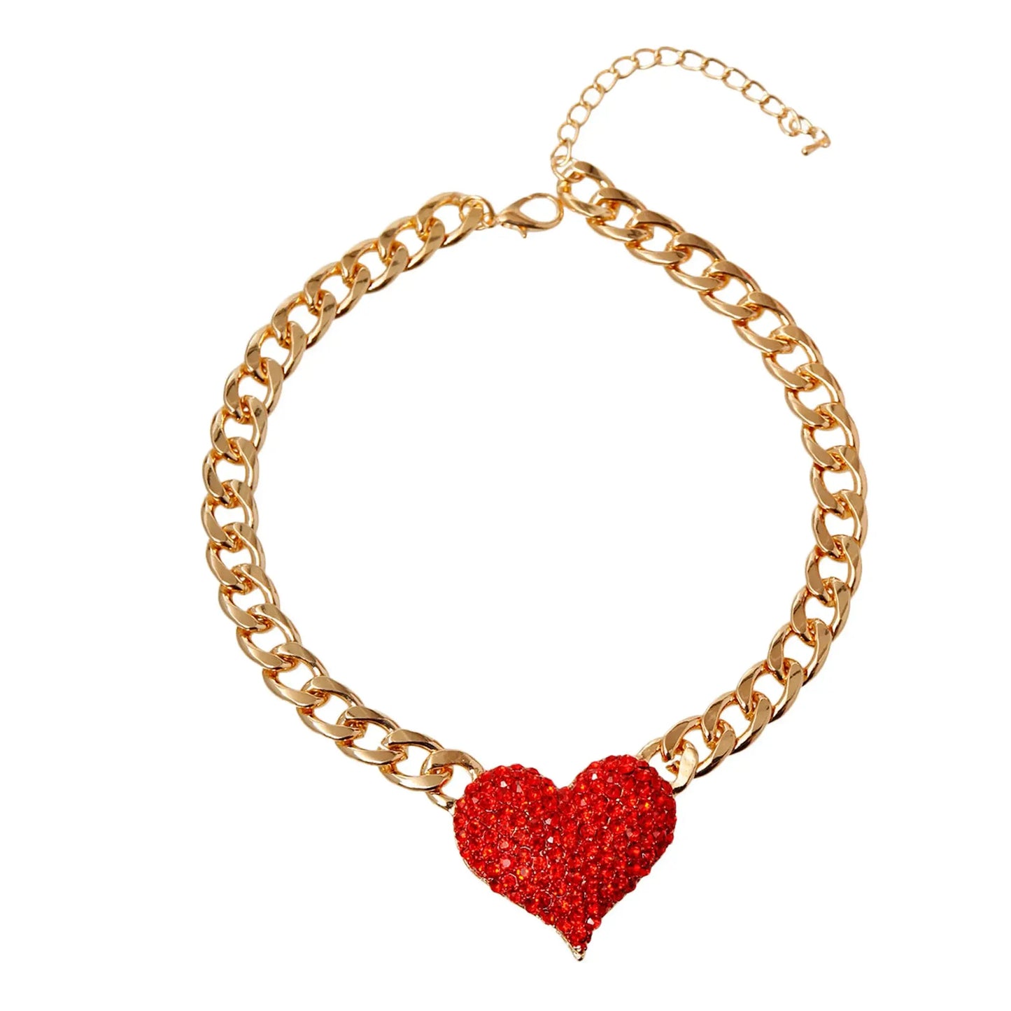 Rhinestone Heart Necklace Bark Fifth Avenue