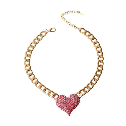 Bark Fifth Avenue Rhinestone Heart Necklace With Cream Pearl Heart Pendant On Gold Chain Adjustable Length Glamorous Jewelry Gift - Animals & Pet Supplies > Pet Supplies > Pet Apparel > Pet Collars & Ties Dog