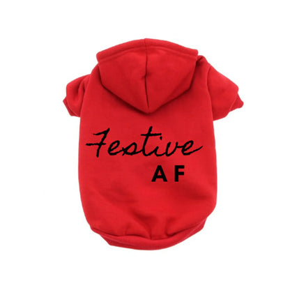 Bark Fifth Avenue Festive AF Hoodie Cozy Winter Comfort For Holiday Parties And Relaxed Nights At Home - Animals & Pet Supplies > Pet Supplies > Pet Apparel > Pet Hoodies Dog