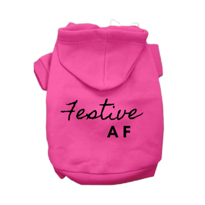 Bark Fifth Avenue Festive AF Hoodie Cozy Winter Comfort For Holiday Parties And Relaxed Nights At Home - Animals & Pet Supplies > Pet Supplies > Pet Apparel > Pet Hoodies Dog