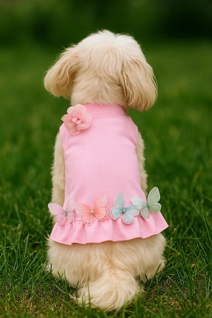 Bark Fifth Avenue Mariposa Dream Dress For Dogs In Blush Pink, Porcelain White, And Onyx Black With Elegant Comfort - Animals & Pet Supplies > Pet Supplies > Pet Apparel > Pet Dresses Dog