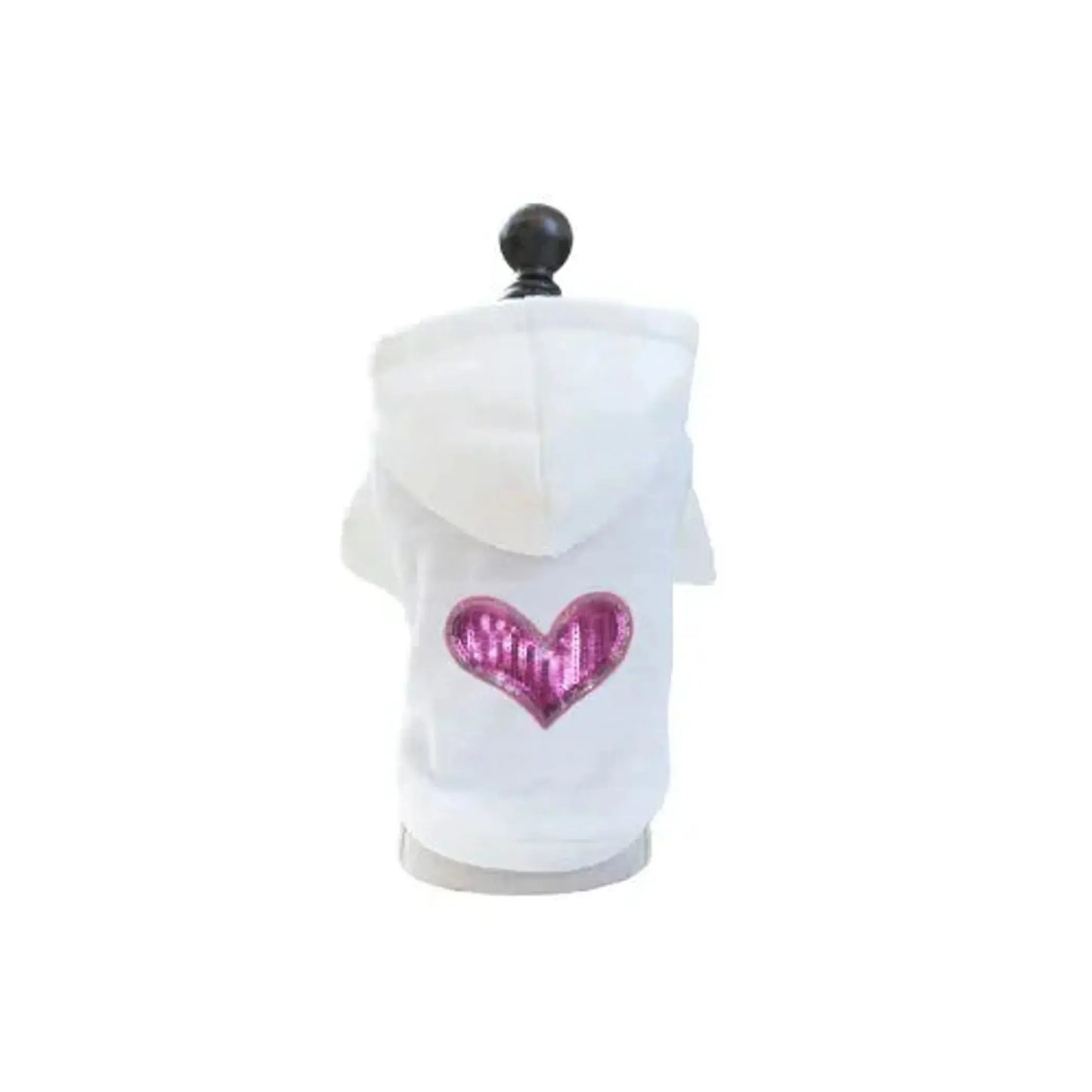 Sequin Heart Lightweight Hoodie- Dog Hoodie Bark Fifth Avenue
