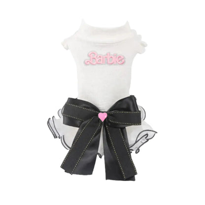 Bark Fifth Avenue Chic And Elegant Barbie Inspired Dog Dress Runway Ready With Round Neck Big Bow Knot And Ruffles - Animals & Pet Supplies > Pet Supplies > Pet Apparel > Pet Dresses Dog
