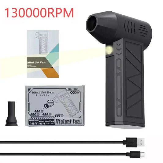 Caer Mini Turbo Jet Fan: High-Performance Electric Air Duster with Adjustable 3-Speed Settings and 130,000 RPM for Efficient Car and Computer Cleaning caer