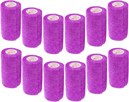 Prairie Horse Supply Bulk Pack 4 Inch Veterinary Wrap Tape Prairie Horse Self Adhesive Vet Wrap With Colorful Designs 5 Yard Roll - Animals & Pet Supplies > Pet Supplies > Pet Medical Tape & Bandages Equine