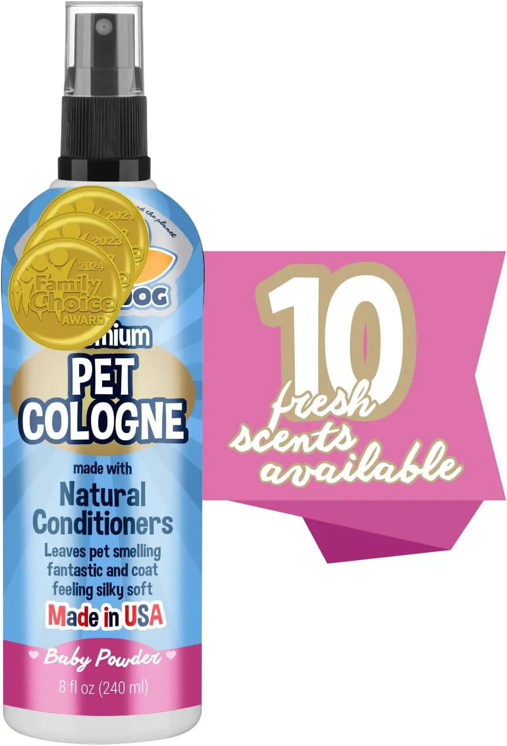 Bodhi Dog Natural Dog Cologne - Refreshing Baby Powder Scented Deodorizing Spray & Conditioner for Dogs and Cats - Safe, Gentle Formula for All Pets - 4 Fl Oz Made in USA Bodhi Dog
