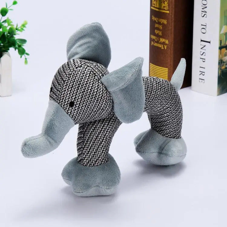 Whistle Pals interactive plush elephant dog toy with built-in whistle for biting fun and playtime entertainment