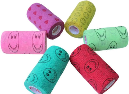Prairie Horse Supply Bulk Pack 4 Inch Veterinary Wrap Tape Prairie Horse Self Adhesive Vet Wrap With Colorful Designs 5 Yard Roll - Animals & Pet Supplies > Pet Supplies > Pet Medical Tape & Bandages Equine
