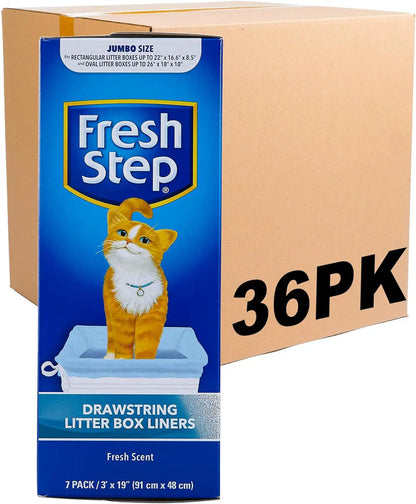 Fetch for Pets Fresh Step Drawstring Cat Litter Box Liners Heavy Duty 2 Mil Thick Litter Bags For Easy Cleanup - Animals & Pet Supplies > Pet Supplies > Cat Supplies > Cat Litter > Cat Litter Box Liners cat
