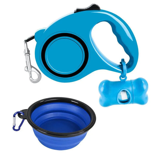 3-In-1 Dog Traction Rope And Folding Bowl Set Dog Hugs Cat