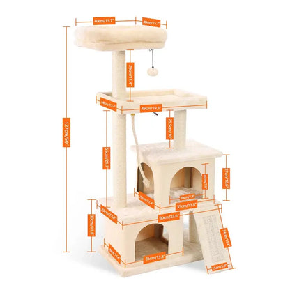Excel Pets Multi Level Cat Tree With Scratching Posts And Climbing Tower Condo For Cats Classic Style Steady High Quality - Animals & Pet Supplies > Pet Supplies > Cat Supplies > Cat Furniture > Cat Trees & Towers cat