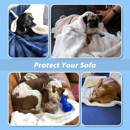 Excel Pets Ultra Soft Sherpa Large Dog Blanket Reversible Plush Micro Fleece And Sherpa For Cozy Warmth - Animals & Pet Supplies > Pet Supplies > Pet Bed Accessories Dog