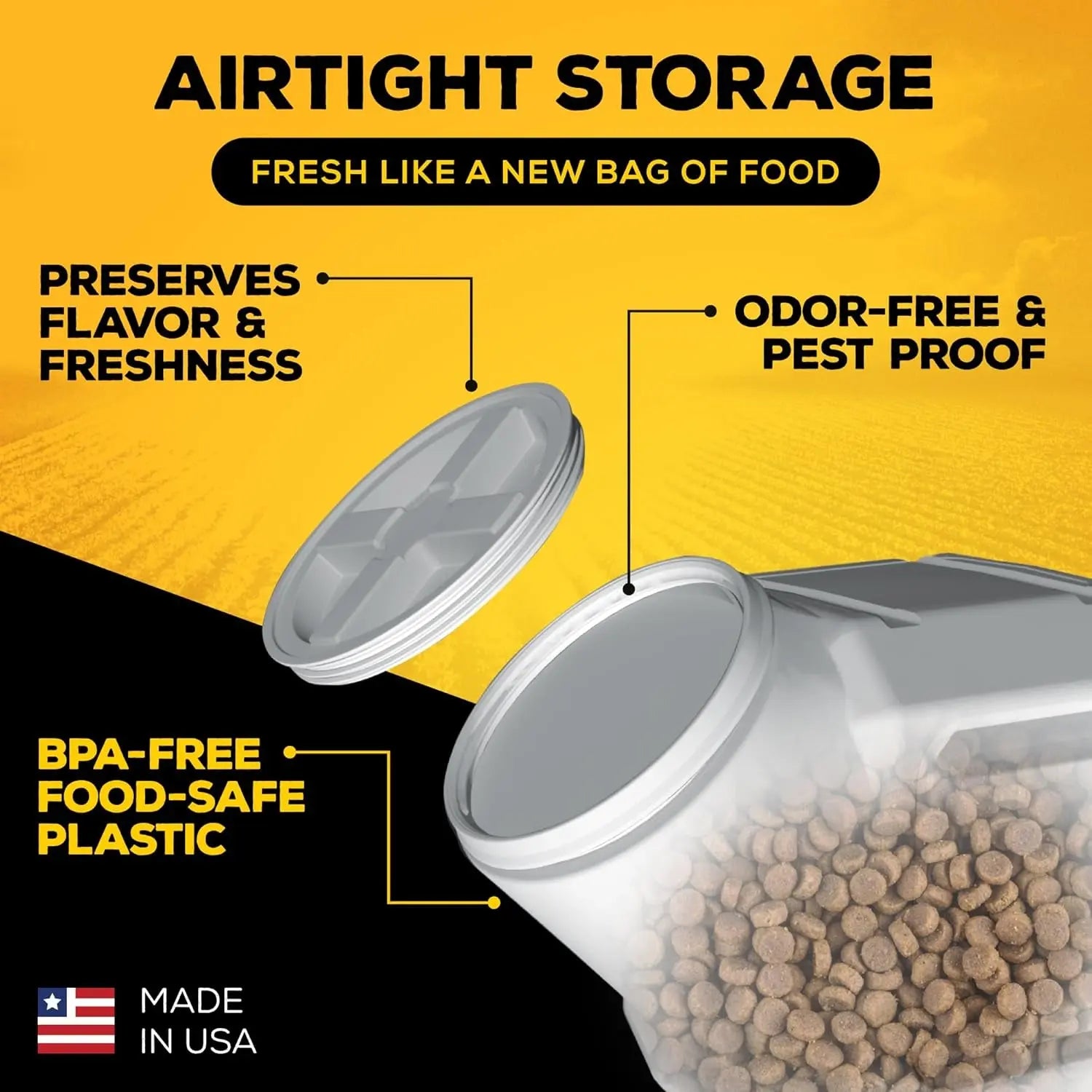 Gamma2 Vittles Vault Pet Food Storage Containers - Sealed Dog and Cat Food Storage Container, Fits up to 80Lbs, Made in the USA - [14"L X 28"H] Gamma2