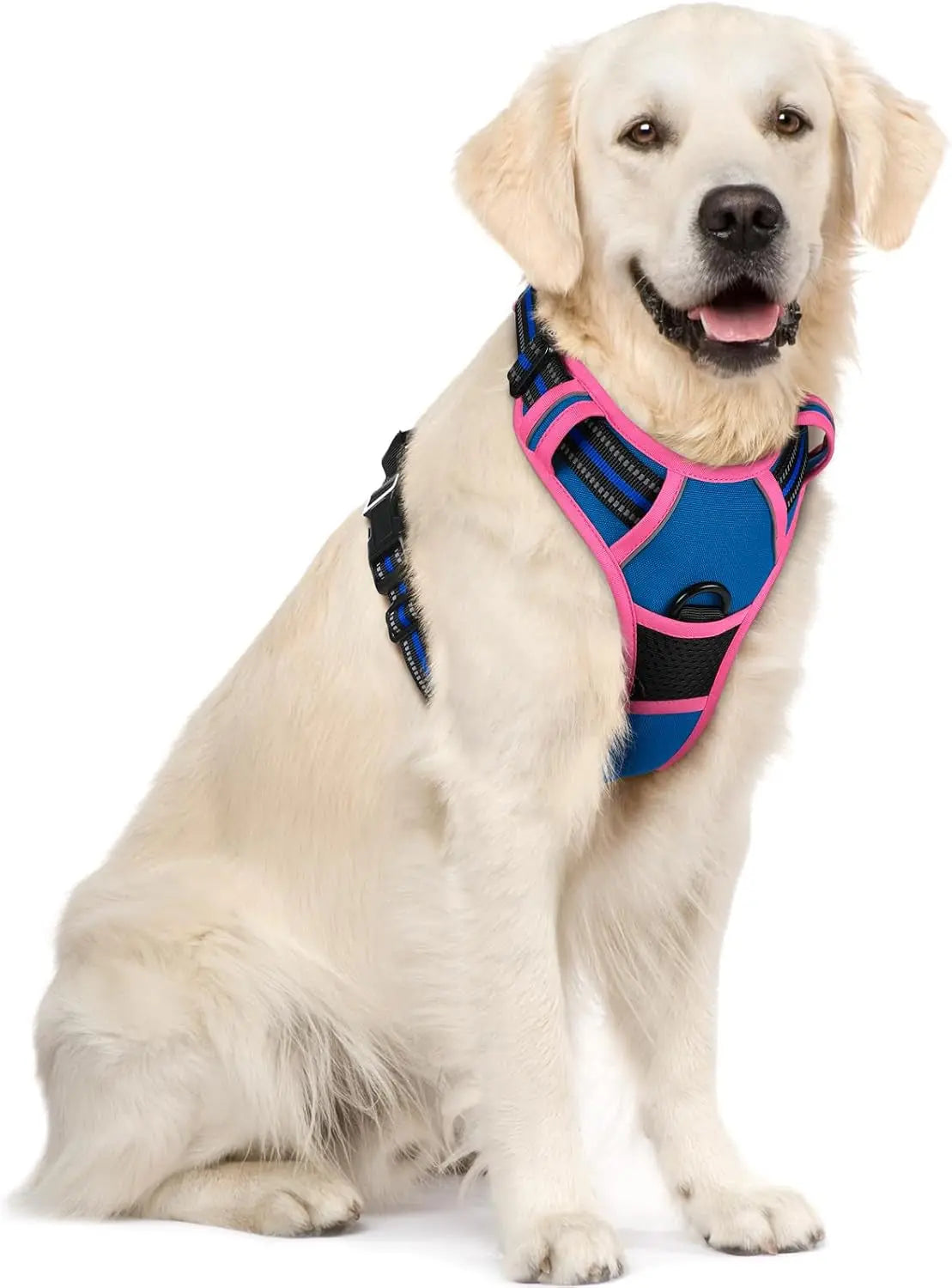 GLOBEGOU CO.,LTD Rabbitgoo Large Dog Harness No Pull Adjustable Soft Padded Vest Reflective Oxford Material Red Plaid Dual Leash Clips - Animals & Pet Supplies > Pet Supplies > Pet Collars & Harnesses Dog