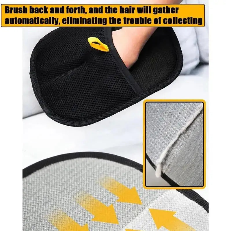 Pet Grooming Gloves Double Sided Pet Brush Gloves Static Dedusting Brush Pet Hair Remover Brush for Small Medium and Large Pets Does not apply