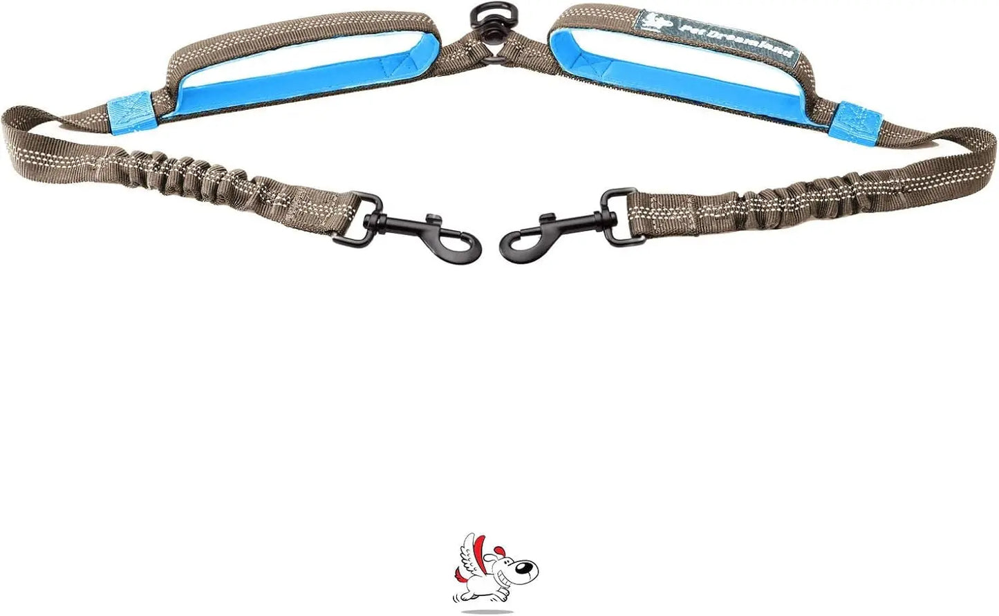 Unleash the Fun: Pet Dreamland's Hands-Free Double Dog Leash for Your Dynamic Duo (Dark Grey & Pink) – Perfect for Jogs, Walks, and Shenanigans! Pet Dreamland