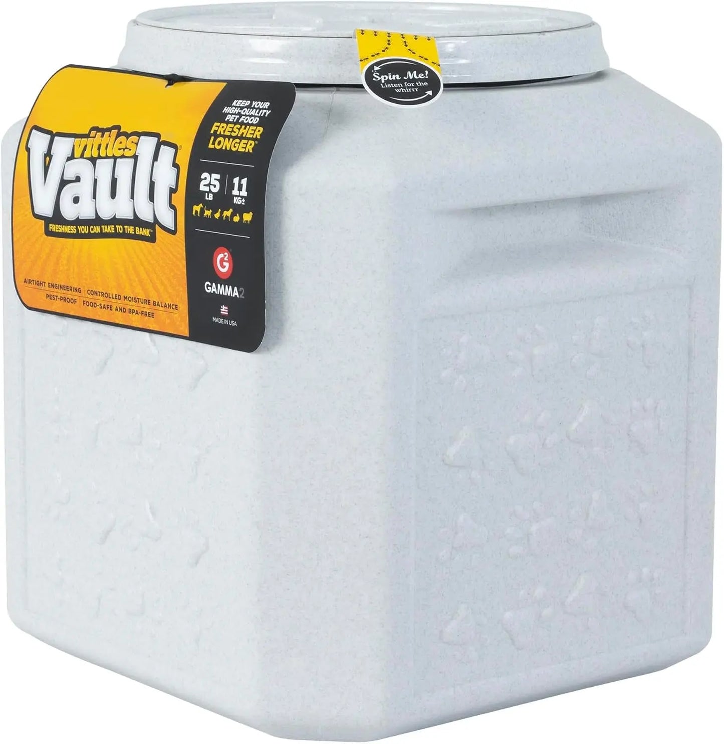 Gamma2 Vittles Vault Pet Food Storage Containers - Sealed Dog and Cat Food Storage Container, Fits up to 80Lbs, Made in the USA - [14"L X 28"H] Gamma2