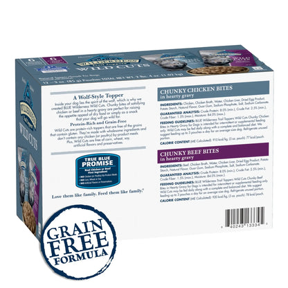 Blue Buffalo Blue Buffalo Wilderness Wild Cuts Wet Dog Food Toppers Grain Free Real Chicken Or Beef For Dogs - Animals & Pet Supplies > Pet Supplies > Dog Supplies > Dog Food > Non-Prescription Dog Food Dog