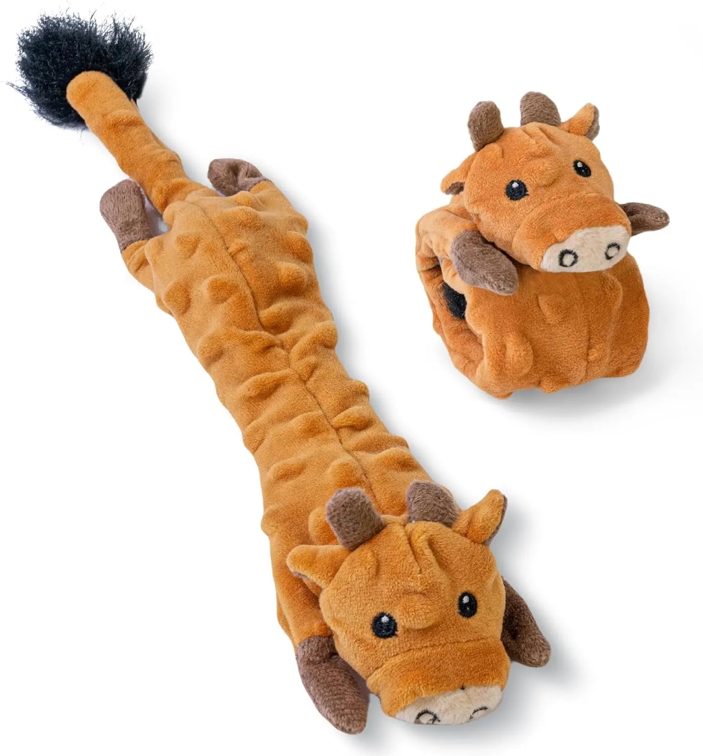 SHARLOVY SharLovy 5 Pack Plush Squeaky Dog Toys For Chewing And Teething Squirrel Cow Fox Wolf Tiger Bundle - Animals & Pet Supplies > Pet Supplies > Dog Supplies > Dog Toys Dog