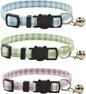 xpangle Triple Pack Adjustable Breakaway Cat Collars With Bells For Safe Comfortable Active Cats In Colorful Styles - Animals & Pet Supplies > Pet Supplies > Pet Collars & Harnesses > Breakaway & Safety Collars cat
