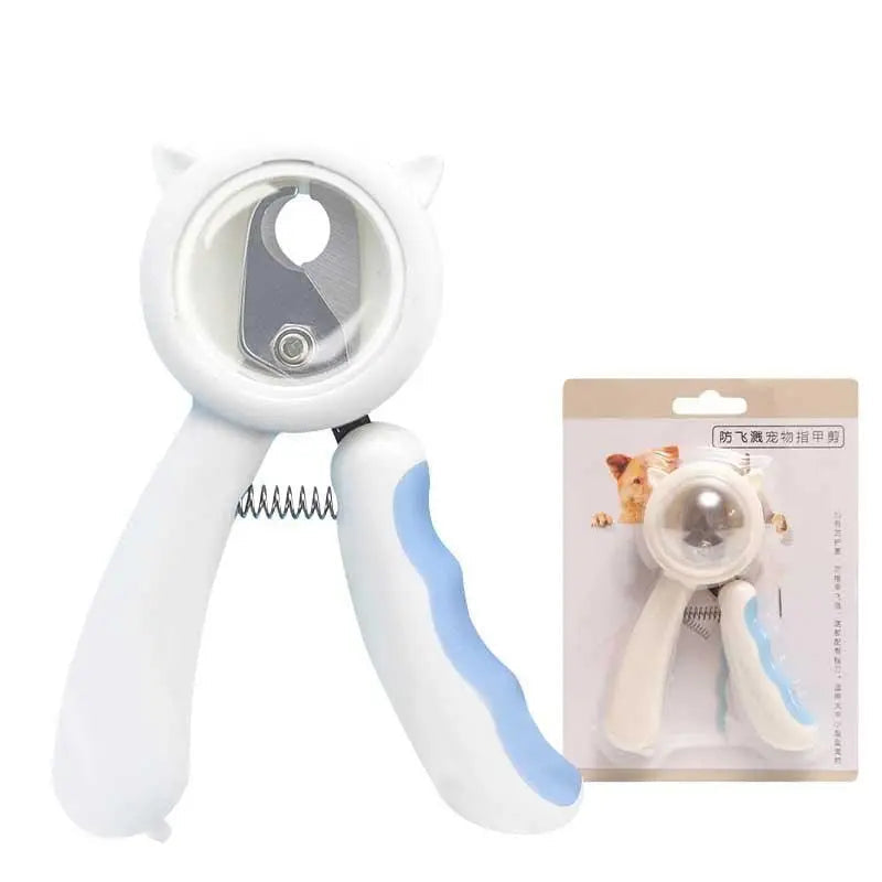 PawPerfect Nail Trimmer with ergonomic design, hidden file, transparent protective cover, and sharp edges for safe and precise pet nail grooming