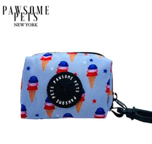 PAWSOME PETS Waste Bag Holder USA Ice Cream Neoprene Portable Trash Bag Dispenser On The Go Everyday Use - Animals & Pet Supplies > Pet Supplies > Pet Waste Bag Dispensers & Holders > Standard Dispensers & Holders Waste bag holders