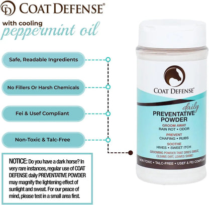 Horsepowder, Inc. Coat Defense Daily Powder For Horses Natural Waterless Grooming Powder To Clean Deodorize And Shine Coat Mane And Tail - Sporting Goods > Outdoor Recreation > Equestrian > Horse Care > Horse Grooming Equine