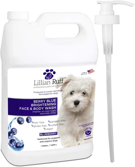 Dog Shampoo: Berry Blue Brightening Face and Body Wash for Dogs Excel Pets