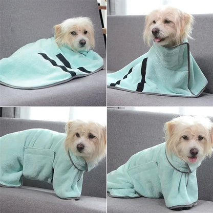 Excel Pets Microfiber Quick Drying Towel And Bathrobe For Pets After Bath Care Absorbent Cozy Coat Dryer - Animals & Pet Supplies > Pet Supplies > Pet Grooming Supplies Dog