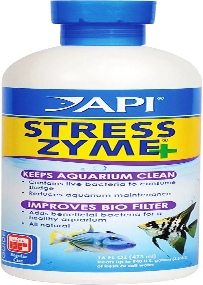 Mars Fishcare API Stress Zyme Aquarium Cleaning Solution 16 Oz Bottle Keeps Tank Crystal Clear and Fish Healthy - Animals & Pet Supplies > Pet Supplies > Fish & Aquatic Supplies > Aquarium Water Treatments > Water Conditioners