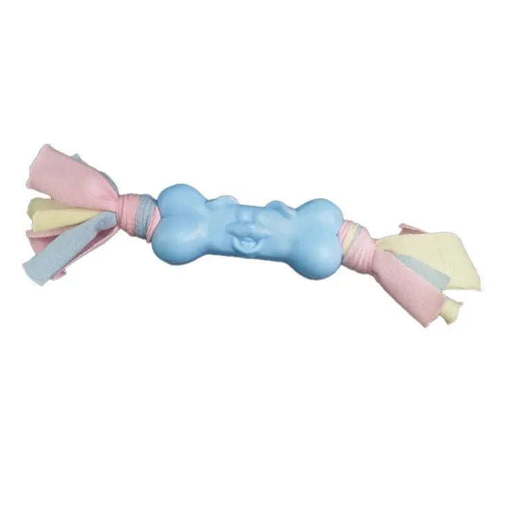 Molar Pawz - Interactive Dog Bone Cotton Cloth Strips For Stress Relief And Teeth Cleaning Dog Hugs Cat