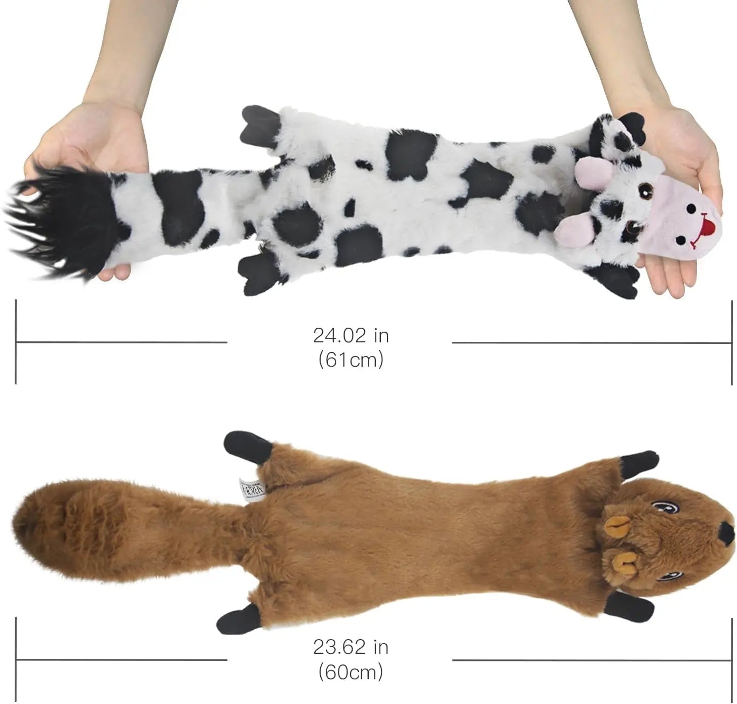 SHARLOVY Dog Squeaky Toys 5 Pack, Pet Crinkle Toy No Stuffing Animals Plush, Dog Chew for Large and Medium, Doggie Teething for Boredom SHARLOVY
