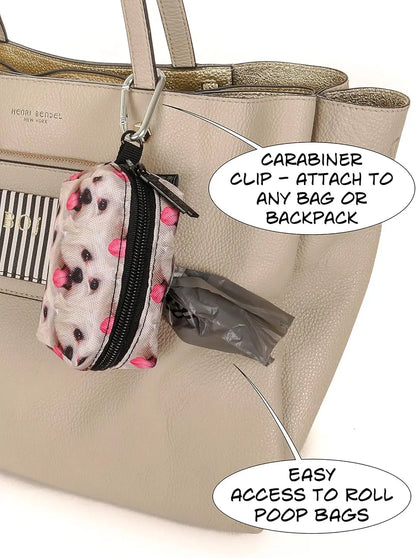 poopyCUTE Poopycute Checkered Dog Poop Bag Dispenser And Treat Pouch By Fydelity PoopyCUTE On The Go Pet Accessory - Animals & Pet Supplies > Pet Supplies > Pet Waste Bag Dispensers & Holders Dog