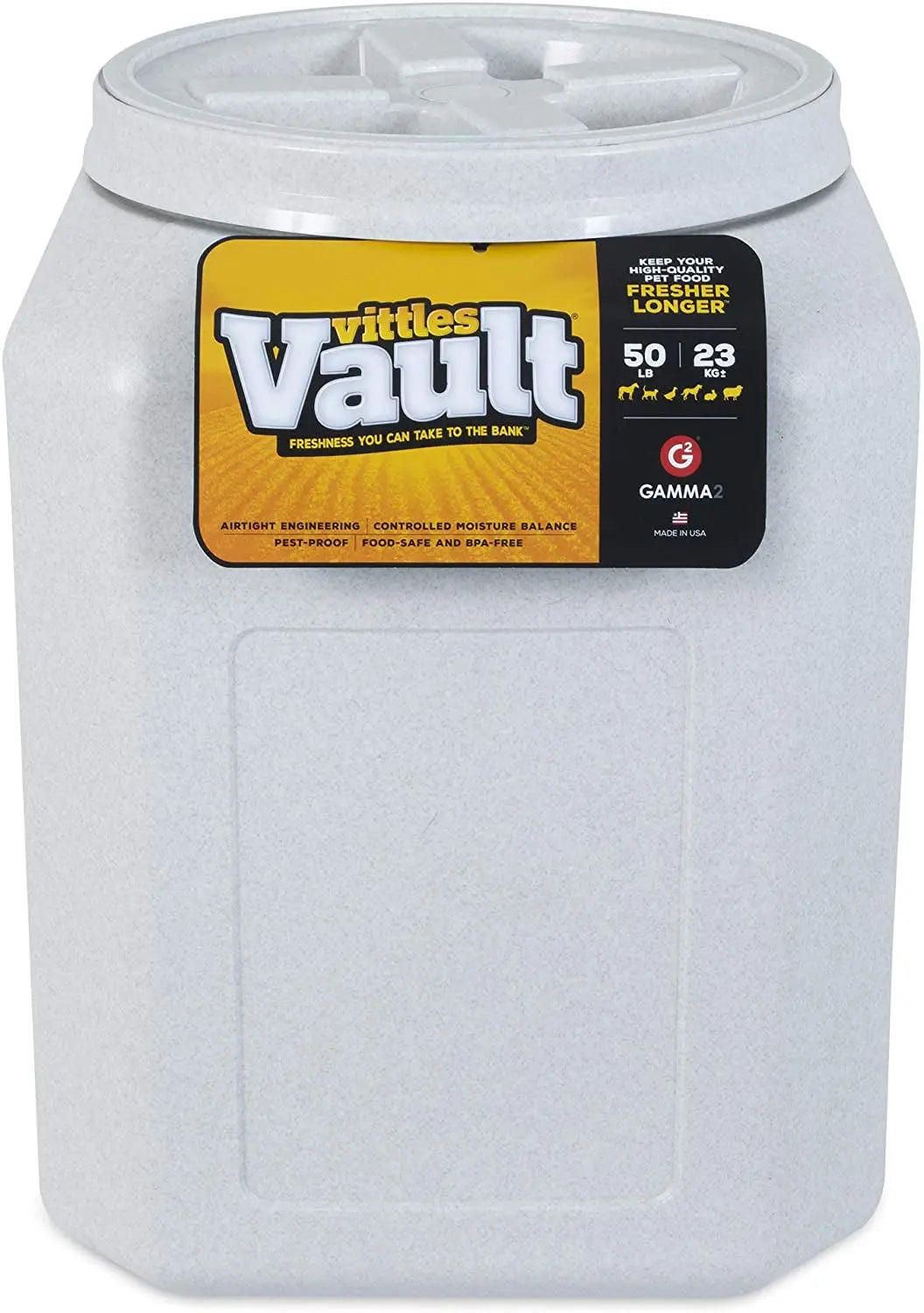 Gamma2 Vittles Vault Pet Food Storage Containers - Sealed Dog and Cat Food Storage Container, Fits up to 80Lbs, Made in the USA - [14"L X 28"H] Gamma2