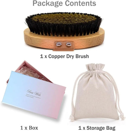Veryond Copper Dry Brushing Body Brush With Ion Charged Bristles For Skin Health And Relaxation - Sporting Goods > Outdoor Recreation > Equestrian > Horse Care > Horse Grooming > Horse Grooming Combs, Brushes & Mitts Equine