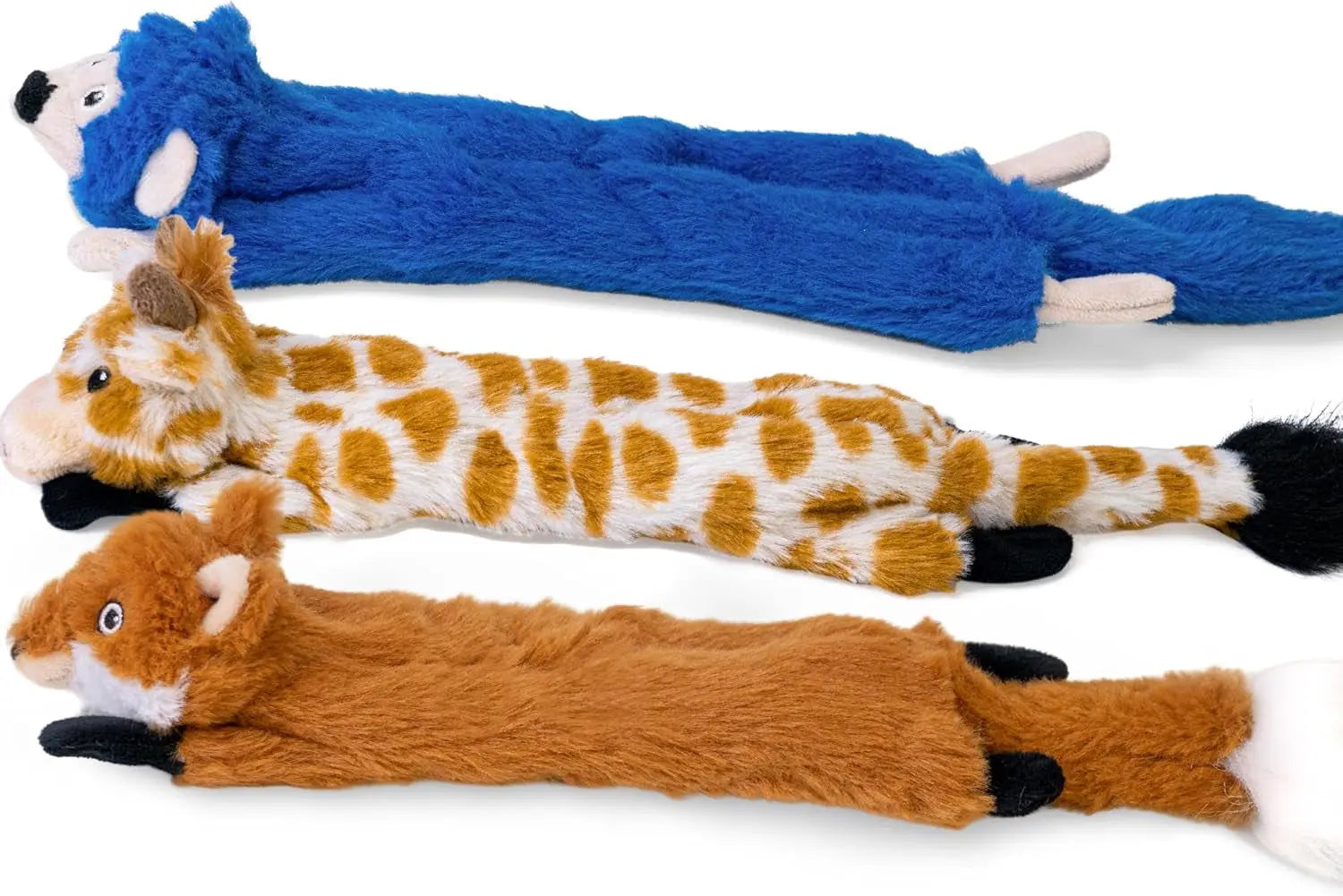 SHARLOVY SharLovy 5 Pack Plush Squeaky Dog Toys For Chewing And Teething Squirrel Cow Fox Wolf Tiger Bundle - Animals & Pet Supplies > Pet Supplies > Dog Supplies > Dog Toys Dog