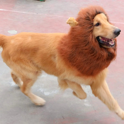 CPPSLEE CPPSLEE Lion Mane Costume for Dogs Realistic Wig for Medium to Large Dogs Dark Brown Halloween Costume - Animals & Pet Supplies > Pet Supplies > Pet Apparel > Pet Costumes Dog