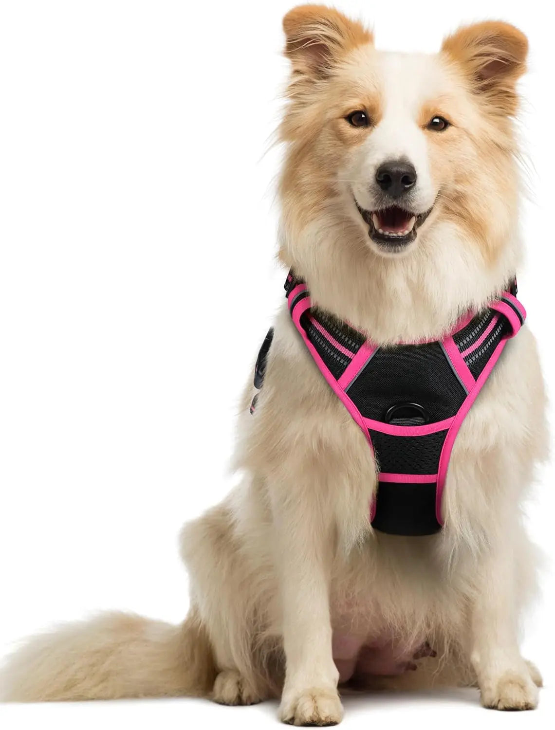 GLOBEGOU CO.,LTD Rabbitgoo Large Dog Harness No Pull Adjustable Soft Padded Vest Reflective Oxford Material Red Plaid Dual Leash Clips - Animals & Pet Supplies > Pet Supplies > Pet Collars & Harnesses Dog