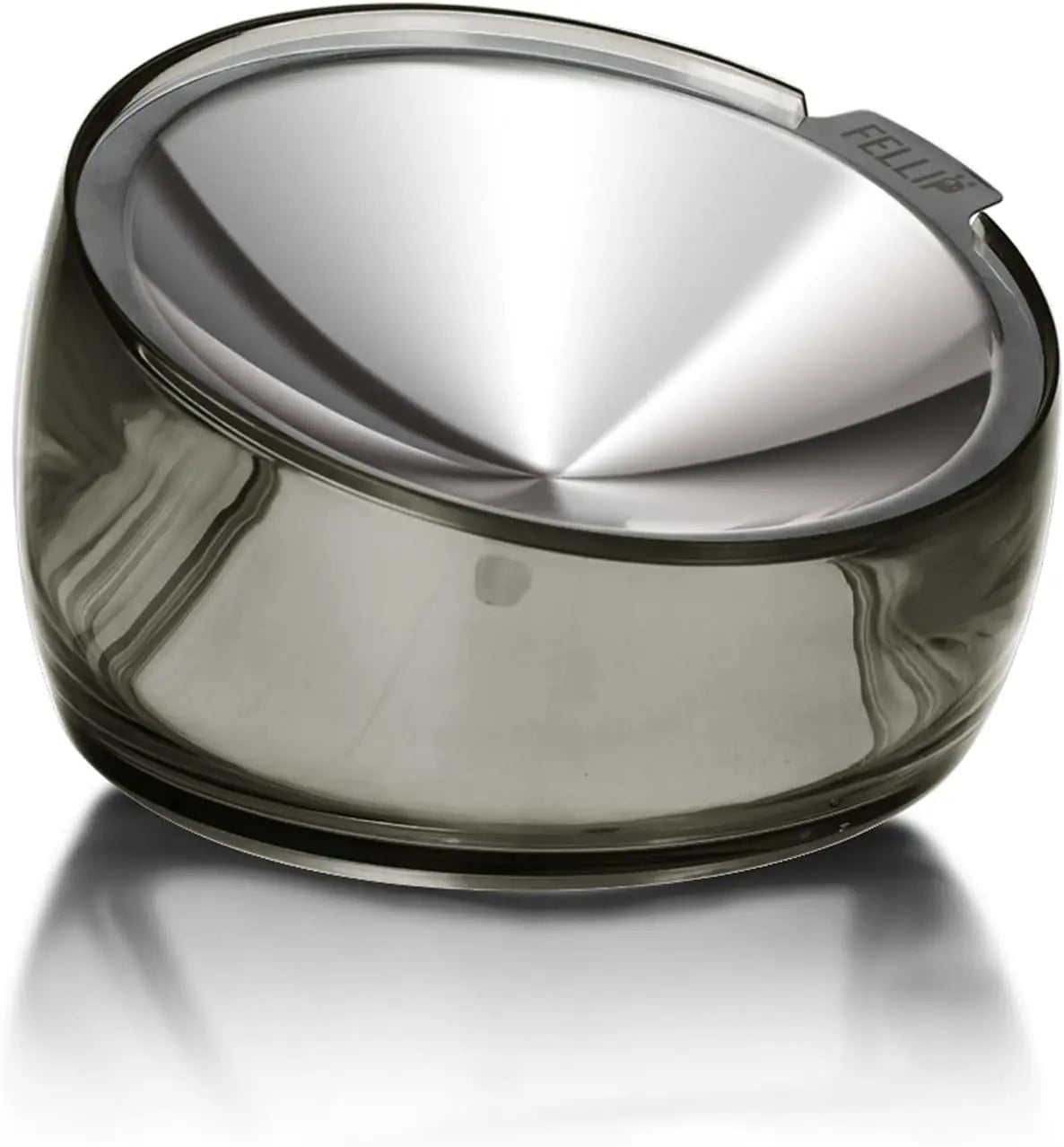 Felli Oblik Elevated Cat Food Bowl - 304 Stainless Steel Removable Dish with Anti-Vomiting and Whisker Fatigue Features, 15° Tilted Non-Slip Stand, Classic Design (0.5 Cup) Felli