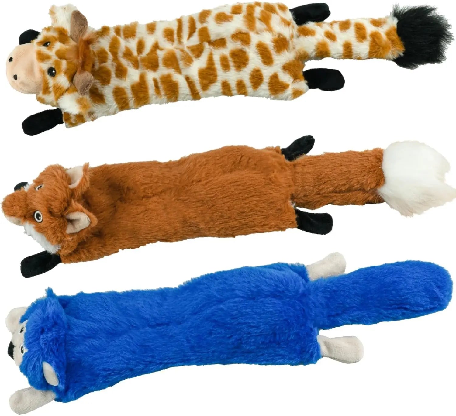 SHARLOVY SharLovy 5 Pack Plush Squeaky Dog Toys For Chewing And Teething Squirrel Cow Fox Wolf Tiger Bundle - Animals & Pet Supplies > Pet Supplies > Dog Supplies > Dog Toys Dog