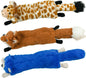 SHARLOVY SharLovy 5 Pack Plush Squeaky Dog Toys For Chewing And Teething Squirrel Cow Fox Wolf Tiger Bundle - Animals & Pet Supplies > Pet Supplies > Dog Supplies > Dog Toys Dog