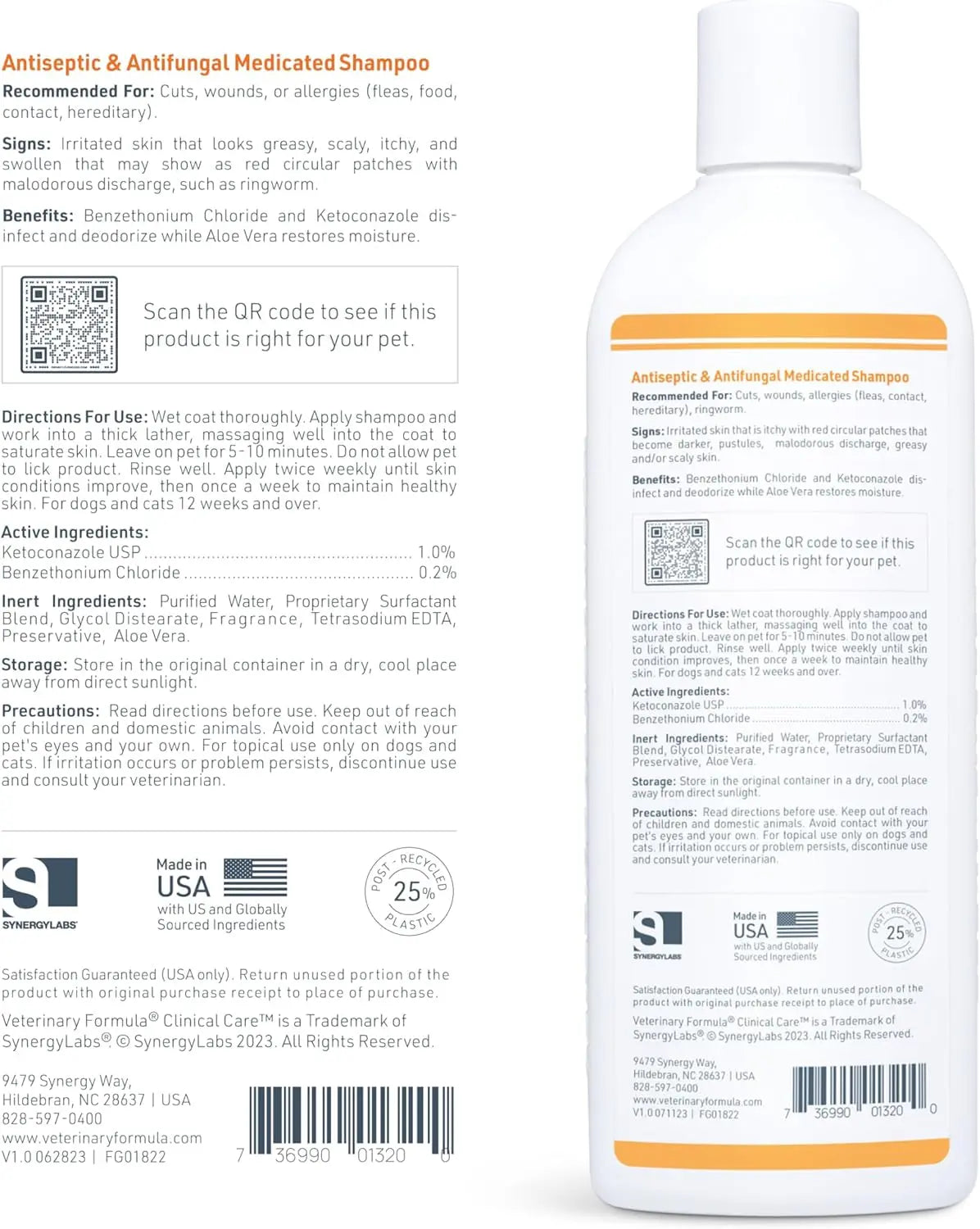 Clinical Care Antiseptic and Antifungal Medicated Shampoo for Dogs & Cats, 16 Fl Oz Excel Pets