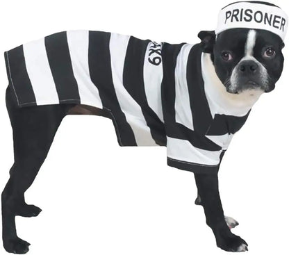 PetEdge Dealer Services* Stylish Prison Pooch Costume For Medium Dogs Black And White Halloween Outfit For Trick Or Treating - Animals & Pet Supplies > Pet Supplies > Pet Apparel > Pet Costumes Dog